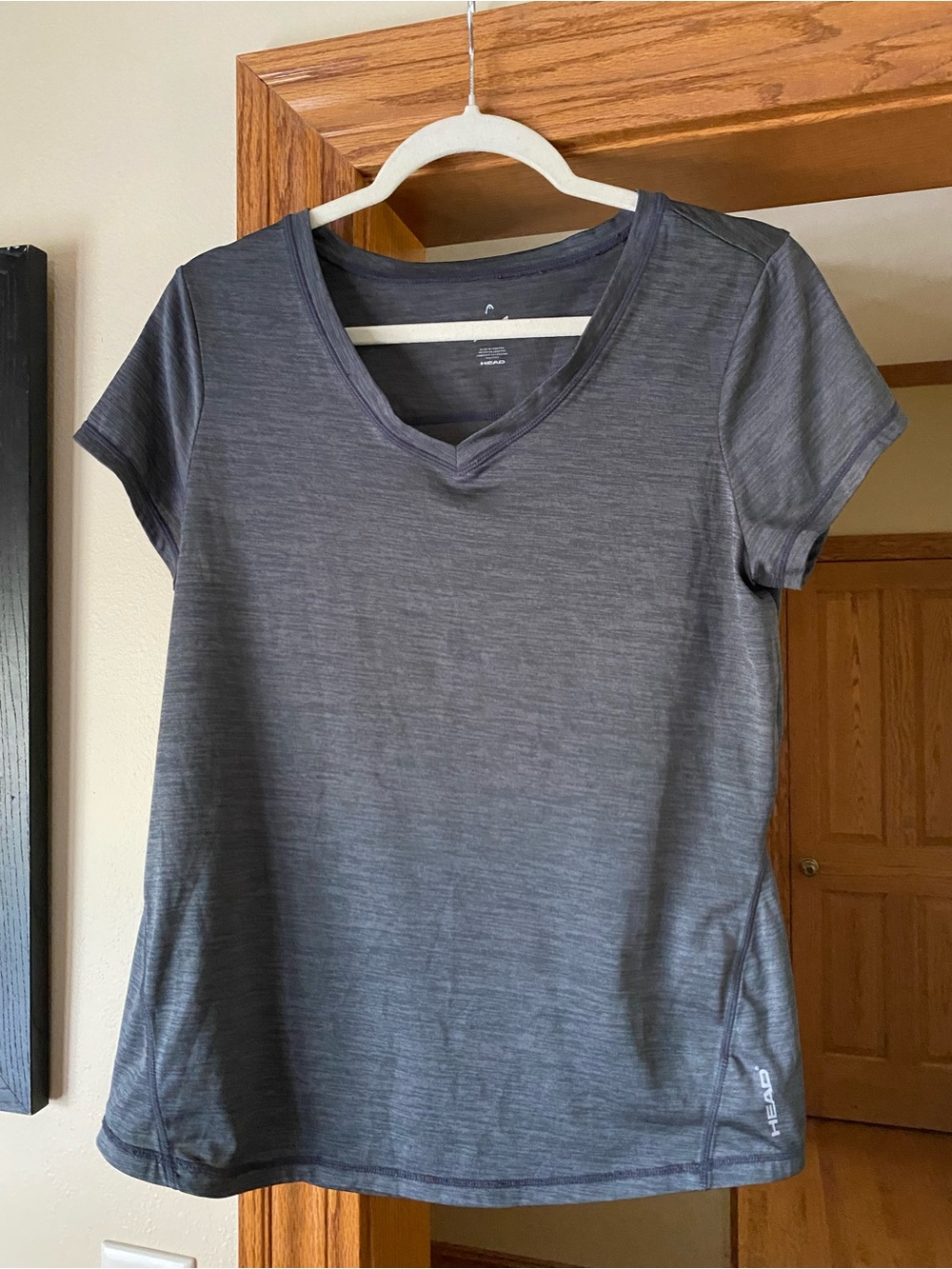 HEAD Women's Heather Charcoal V-Neck Short Sleeve Tee